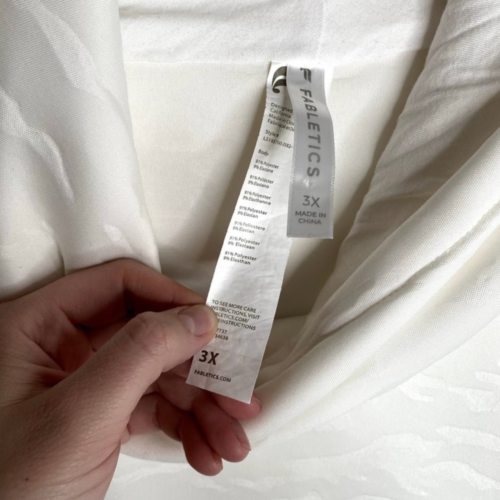 Fabletics White Camo Cowl Neck Pullover - image 3